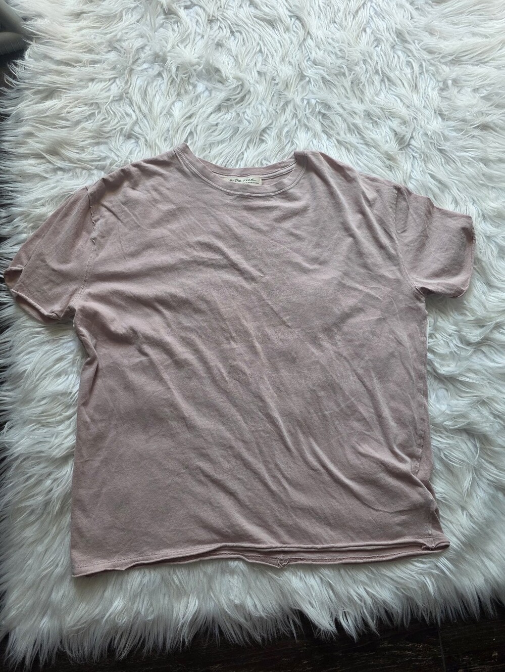 Free People Boxy Crewneck Tee - Blush Pink